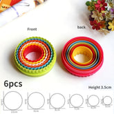 Cortadores Círculo Liso y Rizado x 6 Piezas